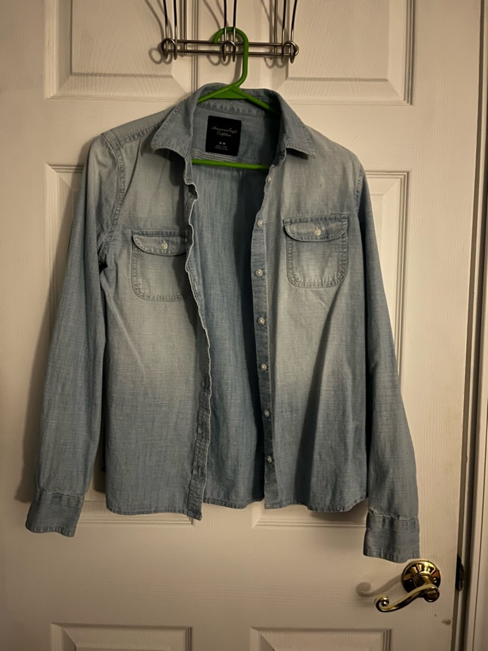 American Eagle Outfitters Light Blue Denim Shirt
